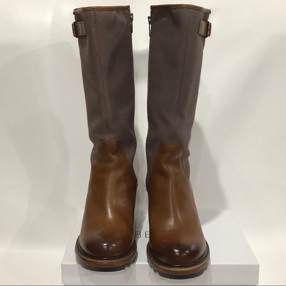 Sorel Lux Leather Wedged Boots Brown Side Zippers - Picture 2 of 16